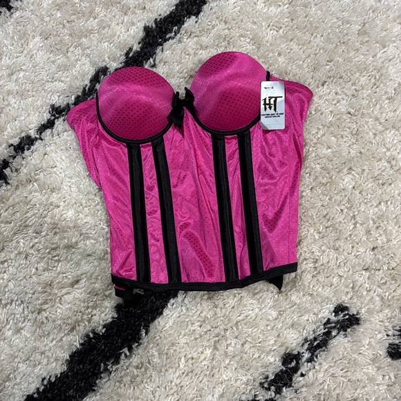 Hot Topic Other - Hot Topic Fuchsia and Black Corset Bra